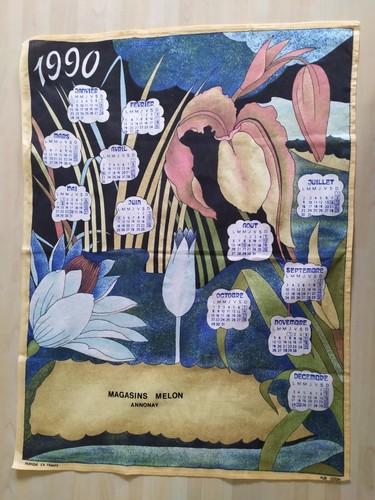 Calendrier tissu 1990 - calendrier,