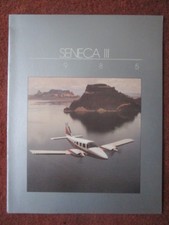 1985 BROCHURE PUBLICITAIRE PIPER AIRCRAFT SENECA III AVION FLUGZEUG