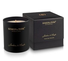 Simon&Tom Bougie Parfumée - Parfum Ambre et Musc - Cire de Soja Bio et Nature...
