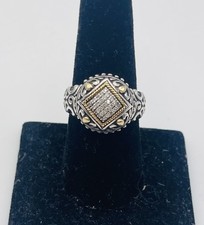 Bague Effy En Argent Sterling Et Or 18 Carats Avec Diamants Pave Taille 9