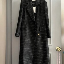 Maje Sequin Tweed Long Coat