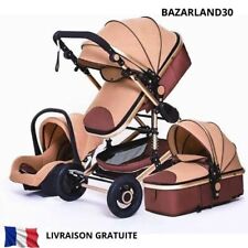 Poussette 3 en 1 Bébé Combinée Siège-Auto Nacelle Trio Réversible . Khaki