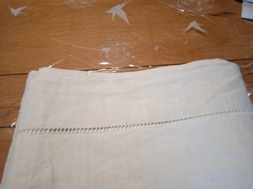 Ancien grand drap tissu - grand, métis