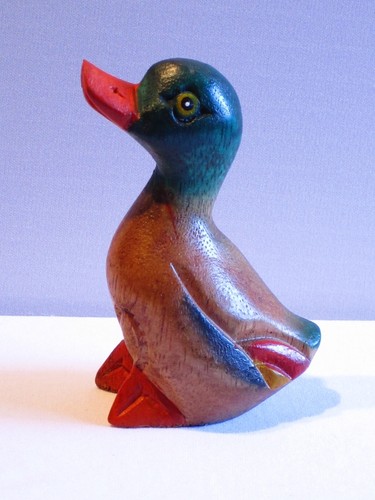 Canard sculpté bois de - canard,