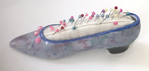Pin cushion ladies shoe hand - cushion,