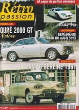 RETRO PASSION N°158 SCORA 1974 /DB PANHARD 24H DU MANS 1953 / AMI 6 BERLINE 1961