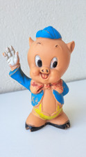 RARE ANCIEN POUET COCHON " PORKY PIG  " WANER BROS RUBBERTOYS MADE IN ITALY