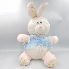 Peluche Puffalump lapin rose bleu pois Je t'aime - 35349