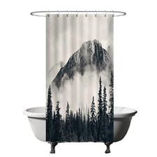 Rideau de Douche - Motif Montagnes Nature forêt de Nuages - 120 x 200 cm - La...