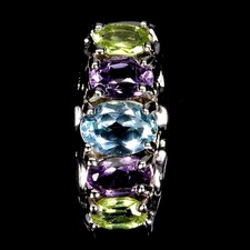 925 Argent Sterling Pendentif Ovale Topaze Bleu Ciel 7x5mm Gemme Péridot Bijoux