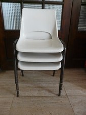 lot de 3 chaises école écolier enfants vintage plastique estampillées