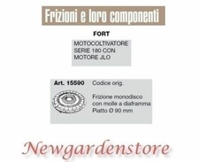 Embrayage Monodisque 15590 Motoculteur Série 180 Moteur Pour JLO FORT