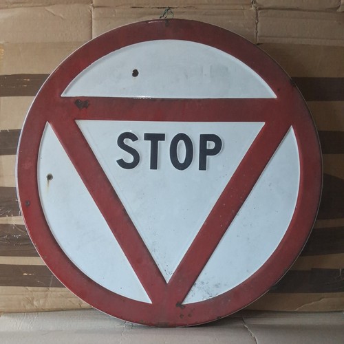Ancien panneau stop vitracier - panneau,