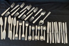 CHRISTOFLE SILBERMETALL-BESTECKSET, MODELL MIRA ,RAR 34-TEILIG