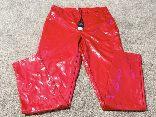 Missguided red vinyl high - red,