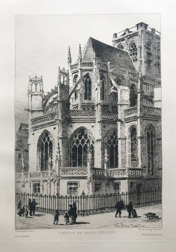 Gravure rouen abside - gravure, de