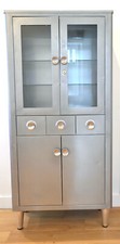 Vitrine médicale métallique laquée / mobilier vintage industriel / Art Deco /