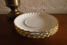 4 soucoupes porcelaine Limoges Haviland modèle torsé diamètre 14,5cm
