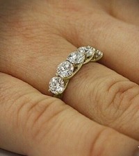 Bague 5 pierres 0,50 ct coupe ronde diamant cultivé en laboratoire certifié E...