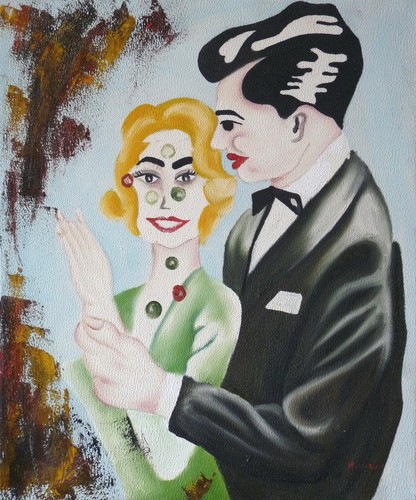 Paire tableaux abstraits - tableaux,