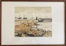 Lithographie marine signée