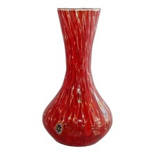 Vase En Verre De Murano Rouge
