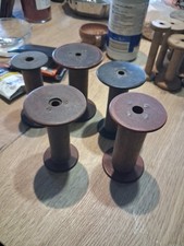 Lot Ancienne Bobines Bois Et