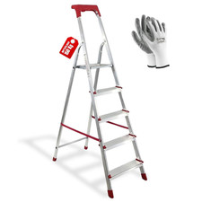 Échelle Escabeau En Aluminium Martina 5 Marches Avec Bac Et Gants Offerts