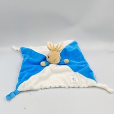 Doudou plat Lapin bleu blanc PETER RABBIT - 35438