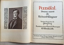 PARSIFAL Partition Chant et Piano Ernst Klindworth Opéra Richard Wagner 