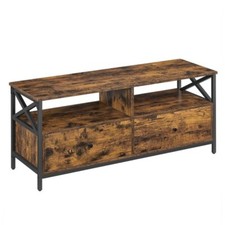 Meuble TV Style Industriel 120 cm Bois Métal Avec Tiroirs Et Étagères Meuble TV