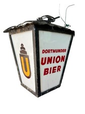 ANCIEN LANTERNE UNION BIER DORTMUNDER CAFE BRASSERIE BAR AUBERGE LAMPE ENSEIGNE