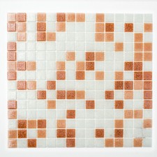 Mosaïque en verre blanc brun