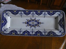 GRAND PLAT RECTANGULAIRE SARREGUEMINES CLUNY SIGNE ET NUMEROTE 59 X 25 cm