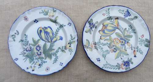 Paire assiettes faïence - paire,