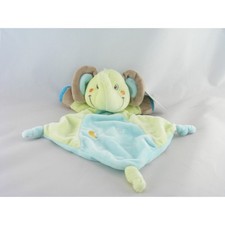 Doudou plat éléphant bleu