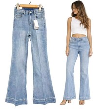 Jeans Femme A Zampa Denim Bleu