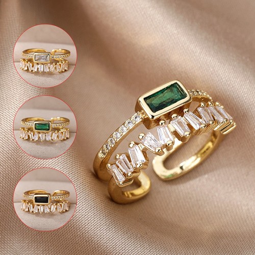 Brillant rectangle bague bobo - rectangle,