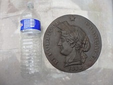 COLLECTION GRANDE 28 CM PLAQUE FONTE REPUBLIQUE FRANCAISE 1889. RF. NO CHEMINEE