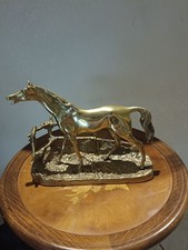 PJ Mène bronze Doré signé Cheval À La Barrière Fonte Ancienne 