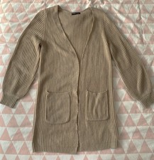 Gilet long femme en mailles beige Taille S (36)