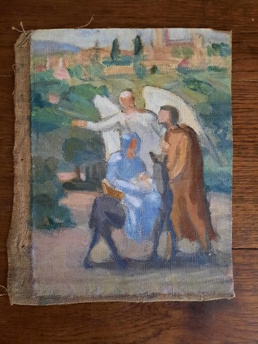 Huile toile portrait tableau - huile,