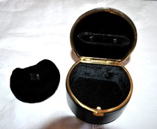 Boite à bijou écrin LE TANNEUR en cuir noir - Coffret voyage vintage