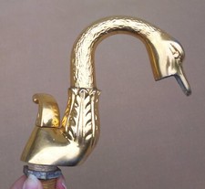 Robinet col de cygne & tête de cygne métal doré déco salle de bain gooseneck tap