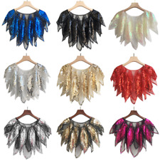 Femme Maille Sequin Châle Dentelle Enveloppant Cape Bolero Pur Mariage Soirée