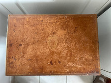 Ancien Nécessaire Bureau Sous Main Cuir Marron France 55 x 40cm