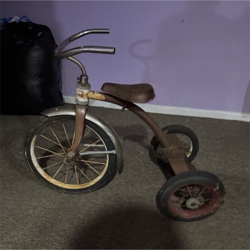 Vintage metal tricycle - vintage,