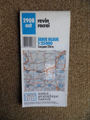 525 carte ign 2908 est - 525-,