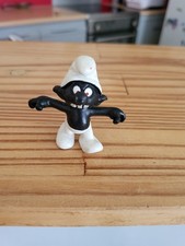 PVC Puffi SMURF SCHLUMPF ancien Schleich GERMANY Schtroumpf NOIR 20007