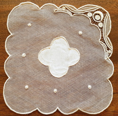 Napperon ancien tulle - napperon, en